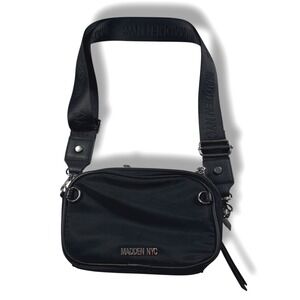 Madden NYC Black Nylon Crossbody Bag Fanny Pack Adjustable Strap Zip Pockets